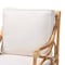 Baxton Studio Brandon Modern Bohemian White Fabric Upholstered and Natural Brown Rattan Armchair 203-12671 - alternate 4